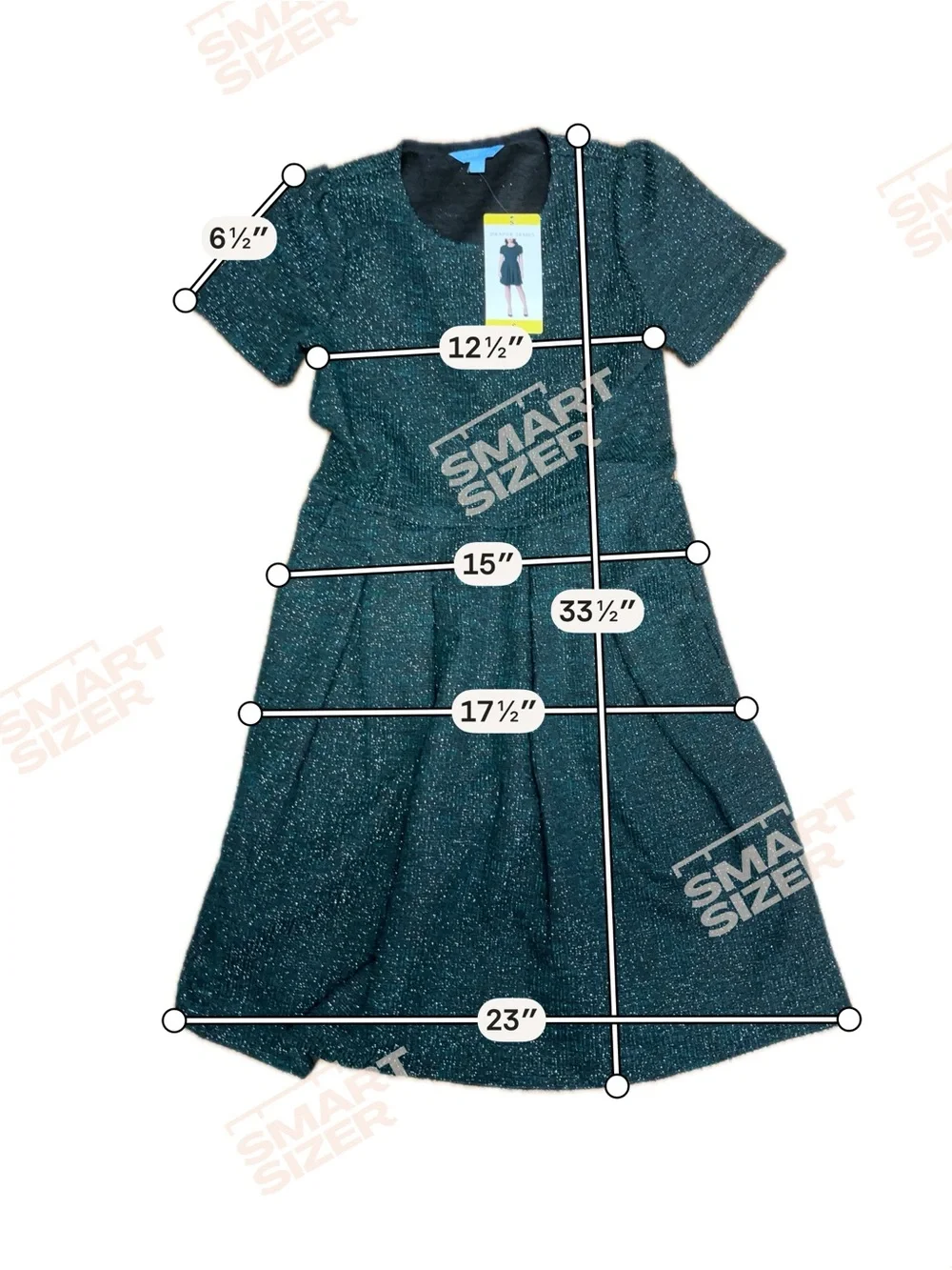 NWT Draper James Green Shimmer Dress Women’s Small Fit & Flare Cocktail Holiday - Picture 3 of 7